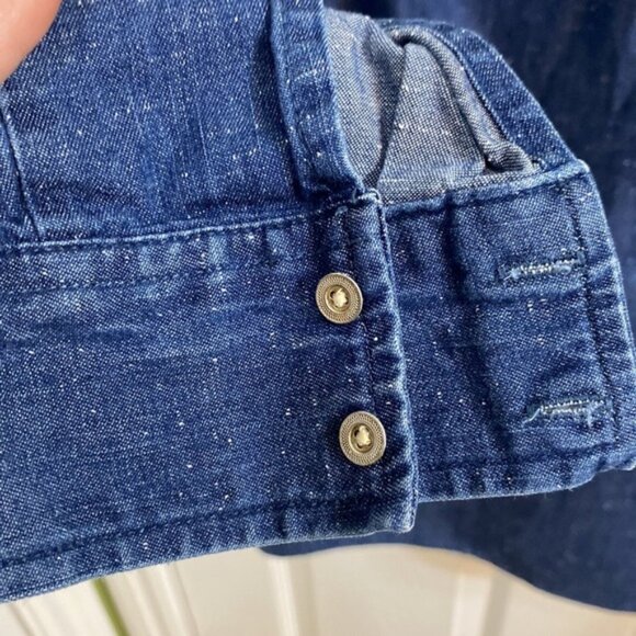 TOMMY HILFIGER Denim Shirt Pullover Dress Women Size Medium Speckled Fall - Picture 4 of 6